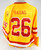 2022-23 Ferris State Bulldogs Jacob Badal #26 Game Used Yellow Jersey Hockey L 4