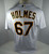 2019 Oakland A's Athletics Grant Holmes #67 Game Issued White Jersey 150 P 1712