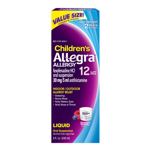 Allegra Allergy Relief Berry Syrup For Children 8 Oz