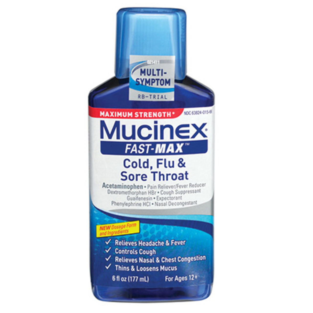 Mucinex Fast Max Cold Flu And Sore Throat Liquid For Ages 12 Plus 6 Oz