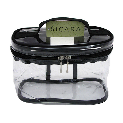 Sicara Clear Cosmetic Bag Oval Train Case, 1 Ea