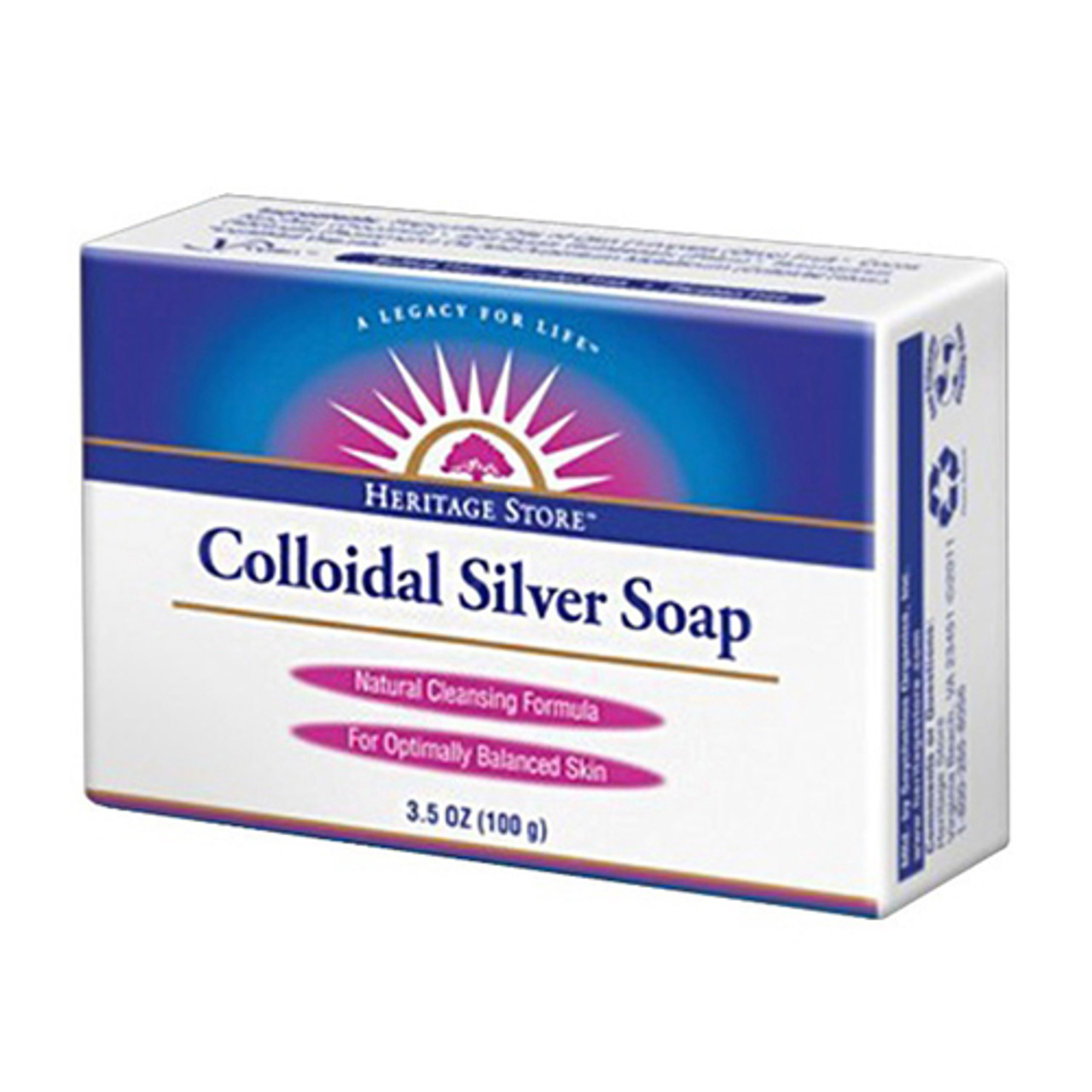 Heritage Natural Cleansing Formula Colloidal Silver Bar Soap, 3.5 Oz
