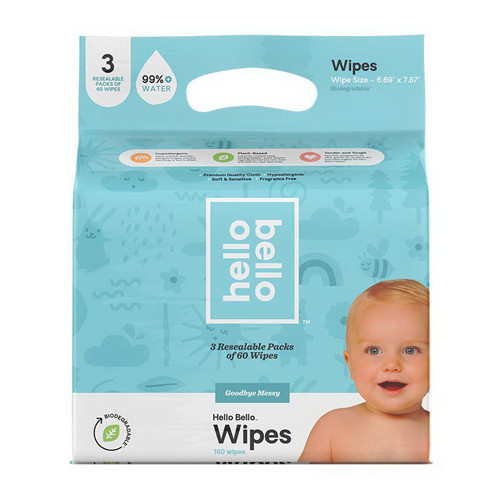Hello Bello Unscented Baby Wipes, 180 Ea