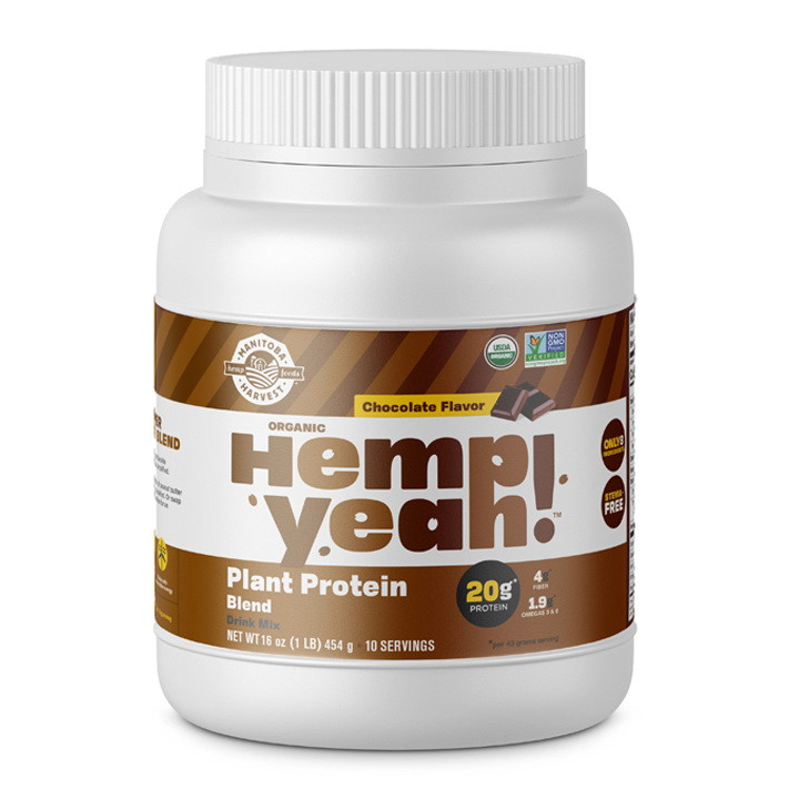 Manitoba Harvest Hemp Yeah Organic Protein Powder, Chocolate Flavor, 16 Oz