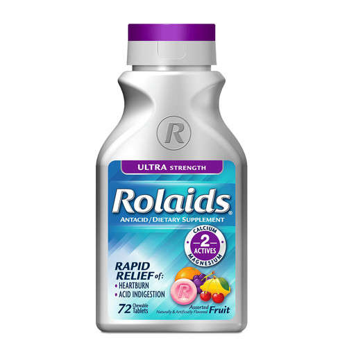 Rolaids Ultra Strength Antacid Chewable Assorted Fruit 72 Ea