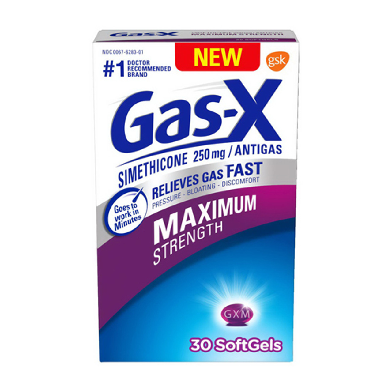 GasX Maximum Strength Softgels for Fast Gas Relief, 30 Ea