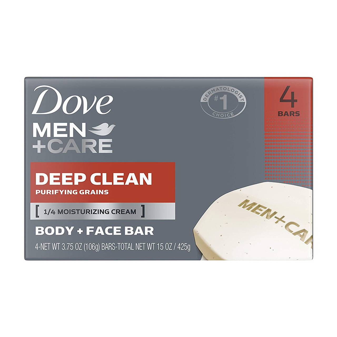 Dove MenplusCare Men's Bar Soap Deep Clean 3.75 oz, 2 Bars