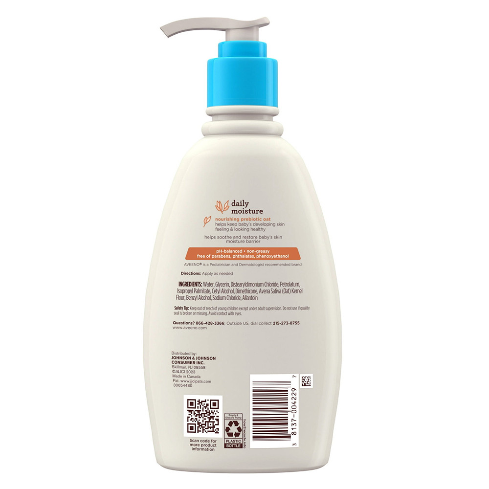 Aveeno Baby Daily Moisture Lotion Fragrance Free for Gentle All Day ...