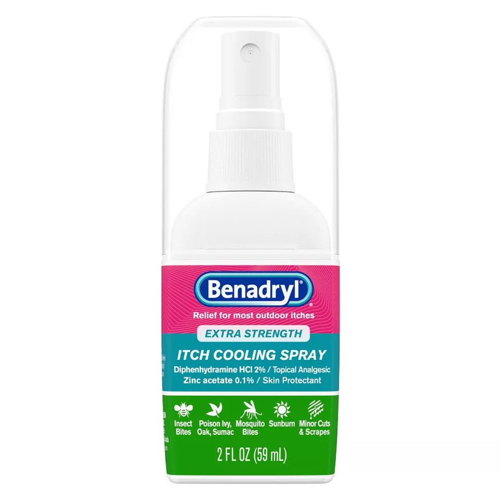 Benadryl Extra Strength Topical Analgesic Cooling Spray for Skin Itch ...