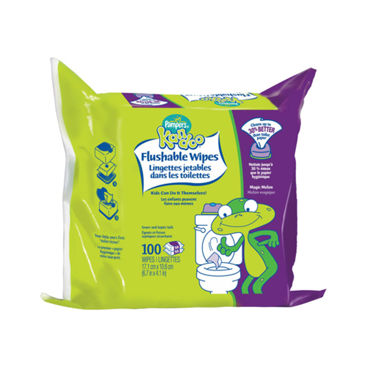 Kandoo lingettes jetables dans les toilettes au parfum de melon magique  (200 unités) - magic melon scent flushable wipes (200 units), Delivery  Near You