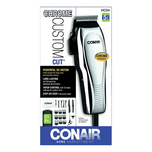 Conair HC200GB 21Piece Chrome Custom Haircut Kit With Case, 1 Ea