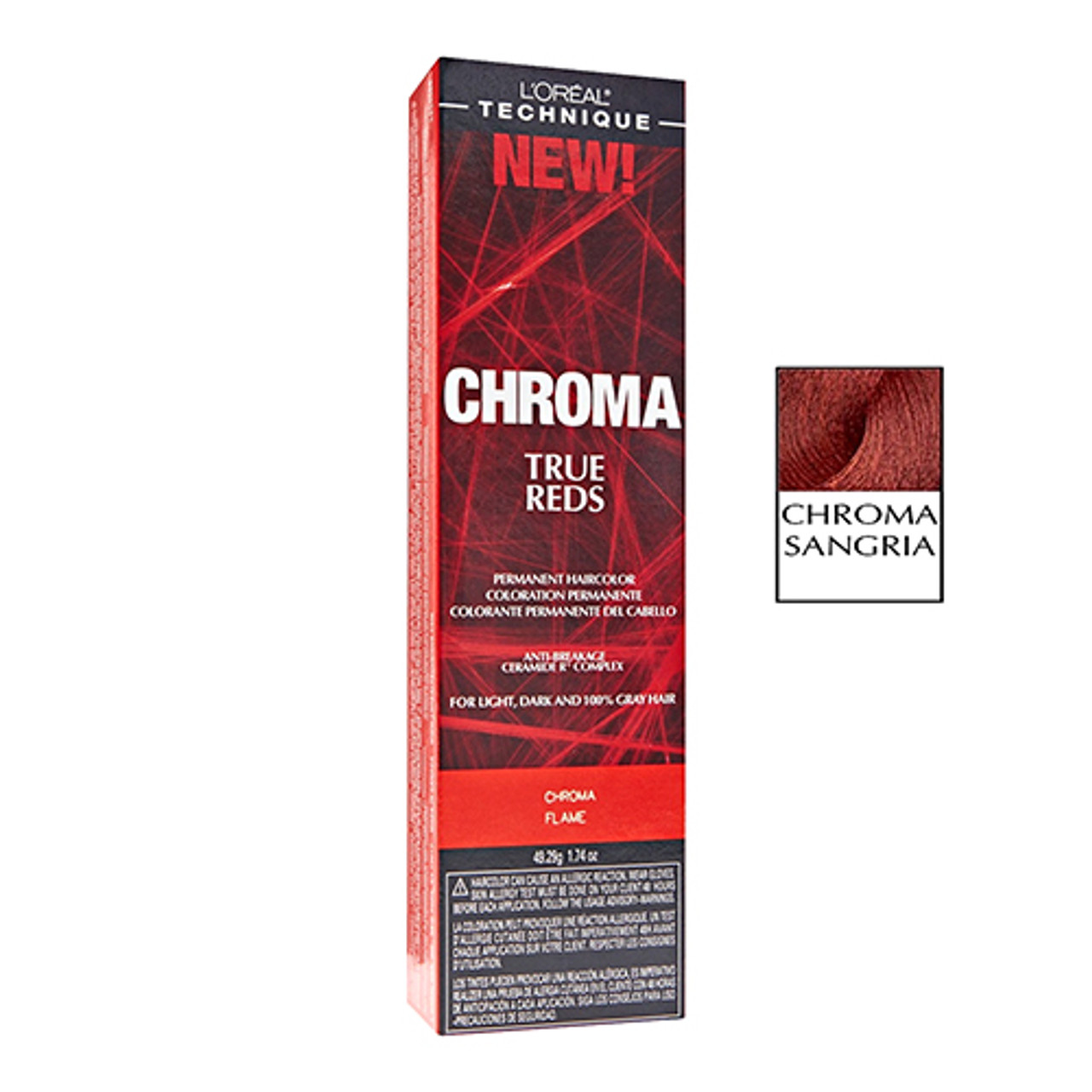 Loreal Technique Chroma True Reds permanent Hair Color For Light, Chroma  Sangria, 1.74 oz 