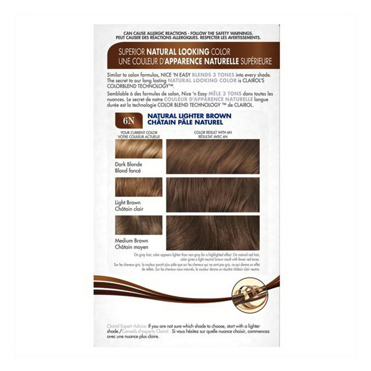 Clairol Nice N Easy 6n115 Natural Lighter Brown Permanent Hair Color 1 Kit 