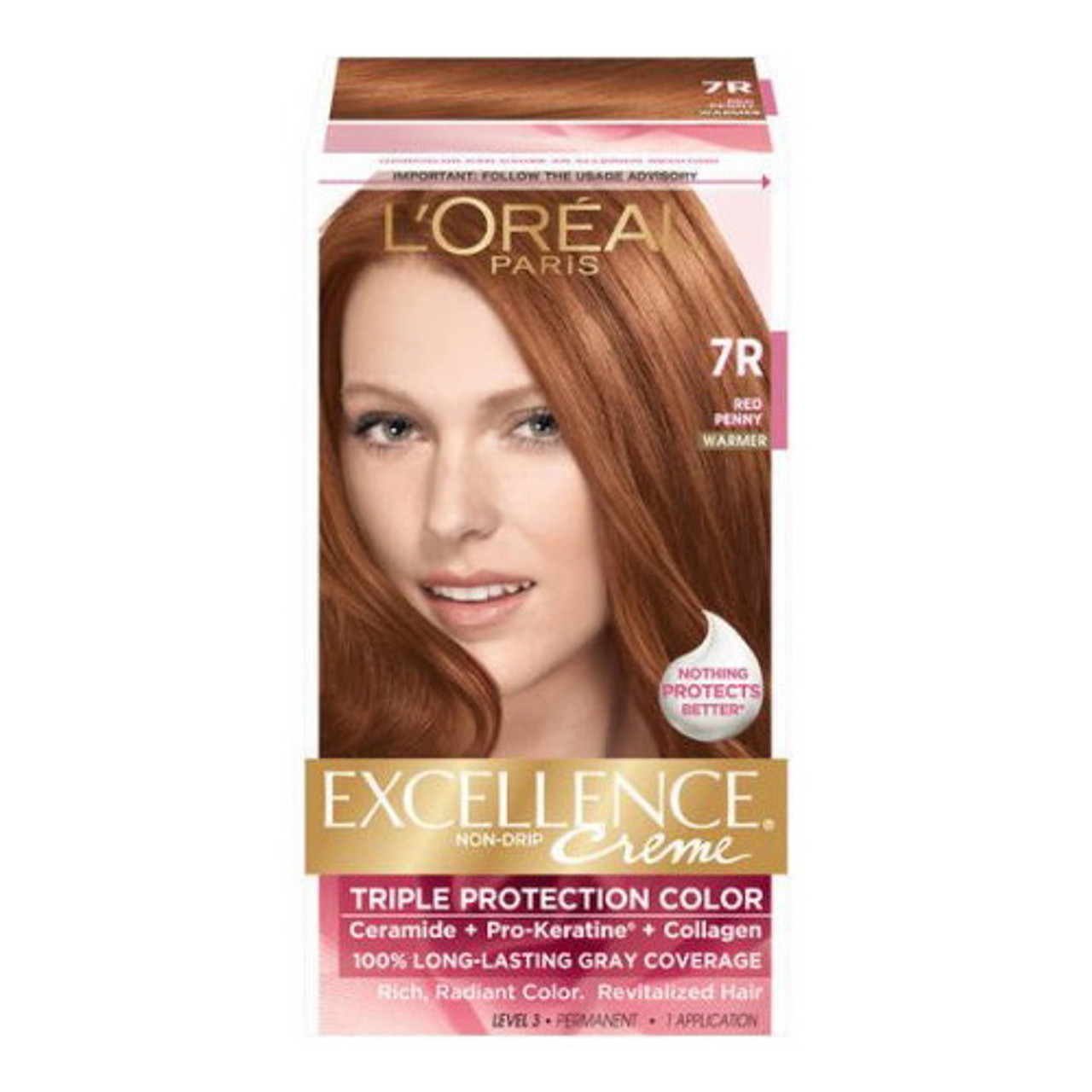 Geologi biografi Samle Loreal Excellence Triple Protection Hair Color Creme, #7R Red Penny - 1 Ea  - myotcstore.com