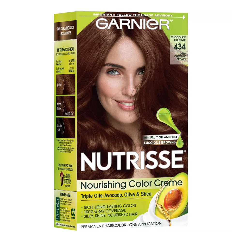 Garnier Nutrisse Herba Shine Hair Color 434, Deep Chestnut Brown