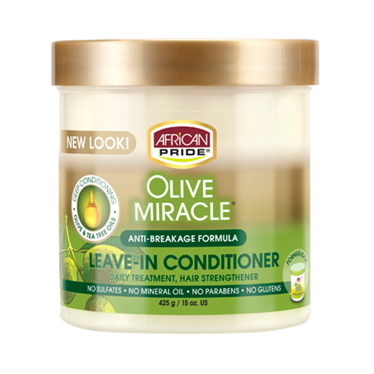 African Pride Olive Miracle Anti Breakage Leave In Hair Conditioner, 15 Oz