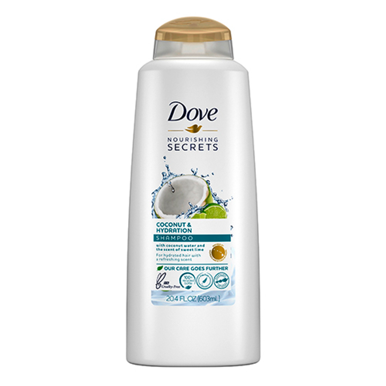 Two containers Dove Nourishing Oil Care Hair shampoo and