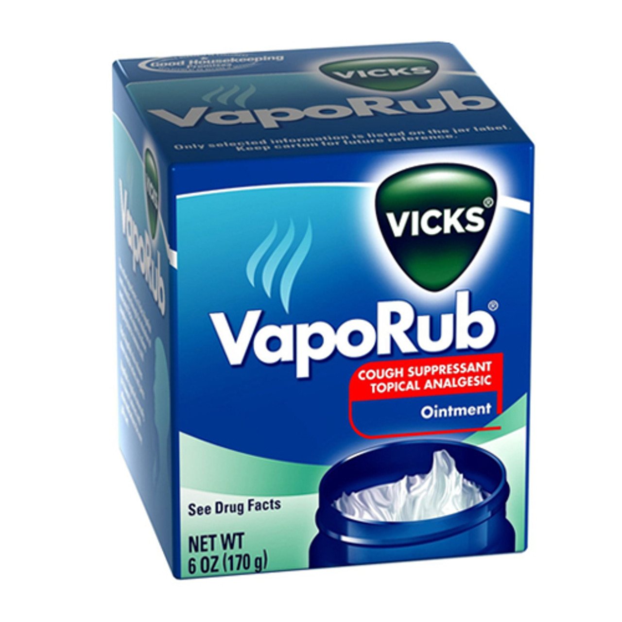 Vicks VapoRub, Original, Cough Suppressant, Topical Chest Rub & Analgesic  Ointment, Medicated Vicks Vapors, Relief from Cough Due to Cold, Aches 