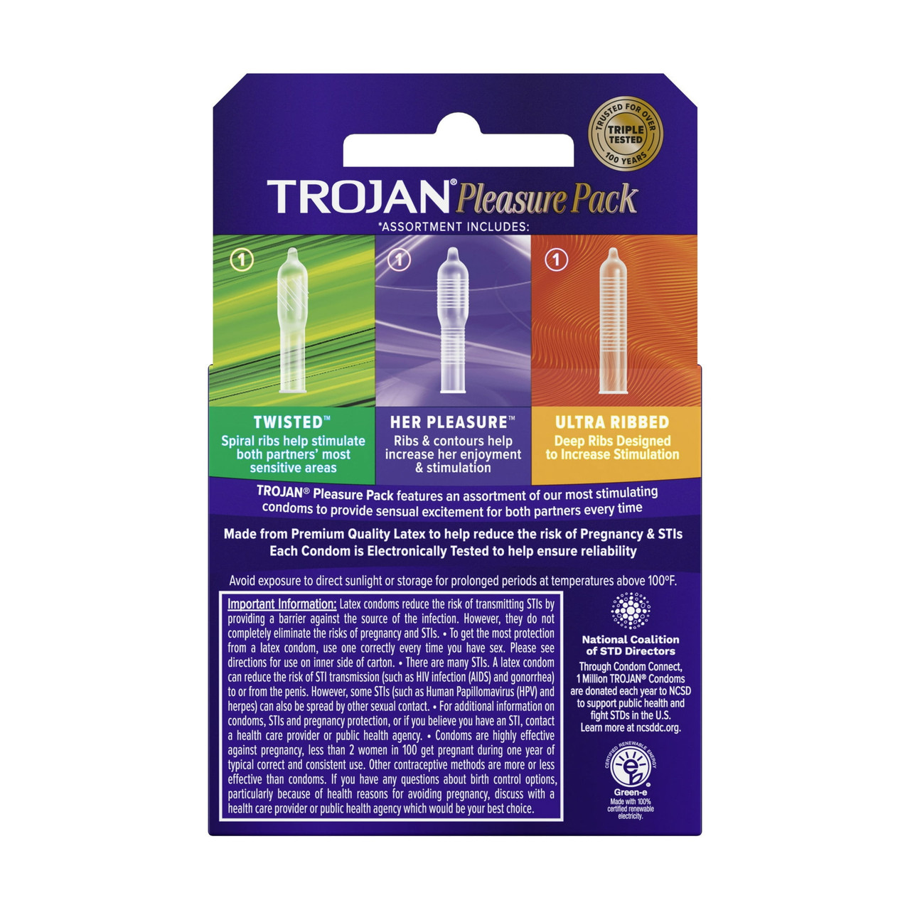trojan stimulations ultra ribbed lubricated condoms Trojan Ultra Ribbed Ecstasy Latex Condoms (10 Count) main image 1