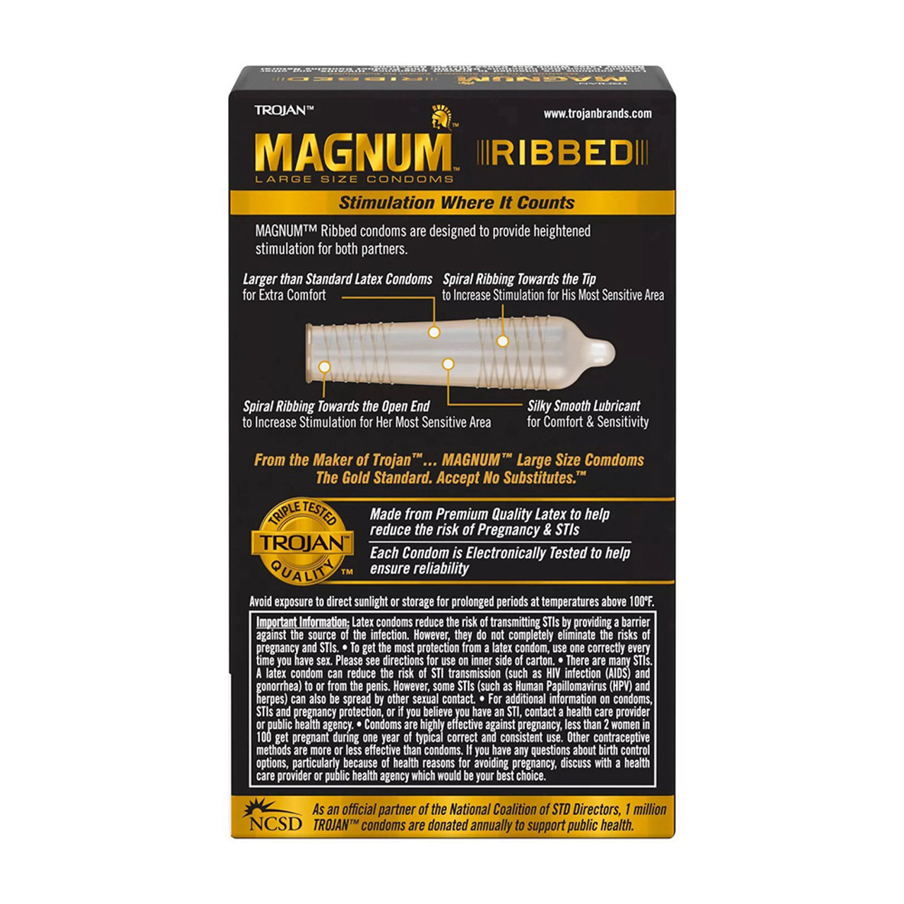 Trojan Magnum XL Large Size Lubricated Condoms - 12 Count