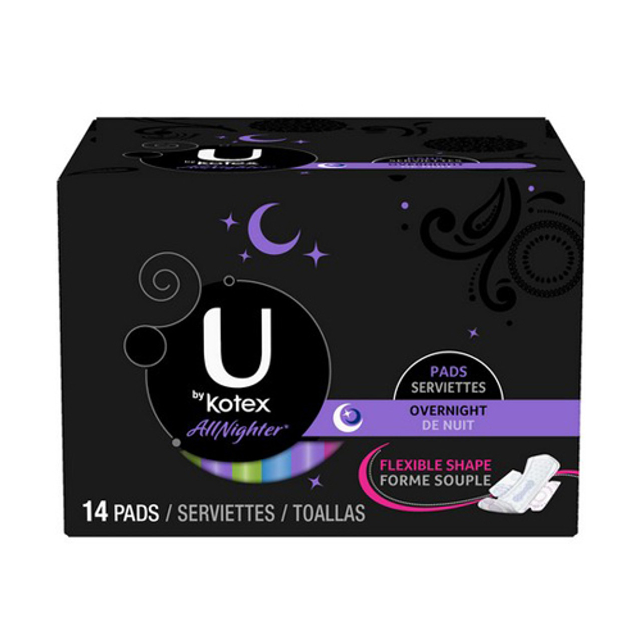 U by Kotex Maxi Pads, Overnight, Unscented 14 ea (Pack of 3)