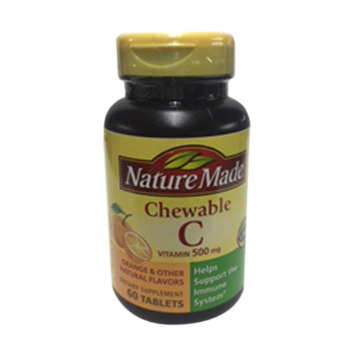 Chewable Vitamin C 500 Mg Supplement Tablets, By Nature Made 60 Ea