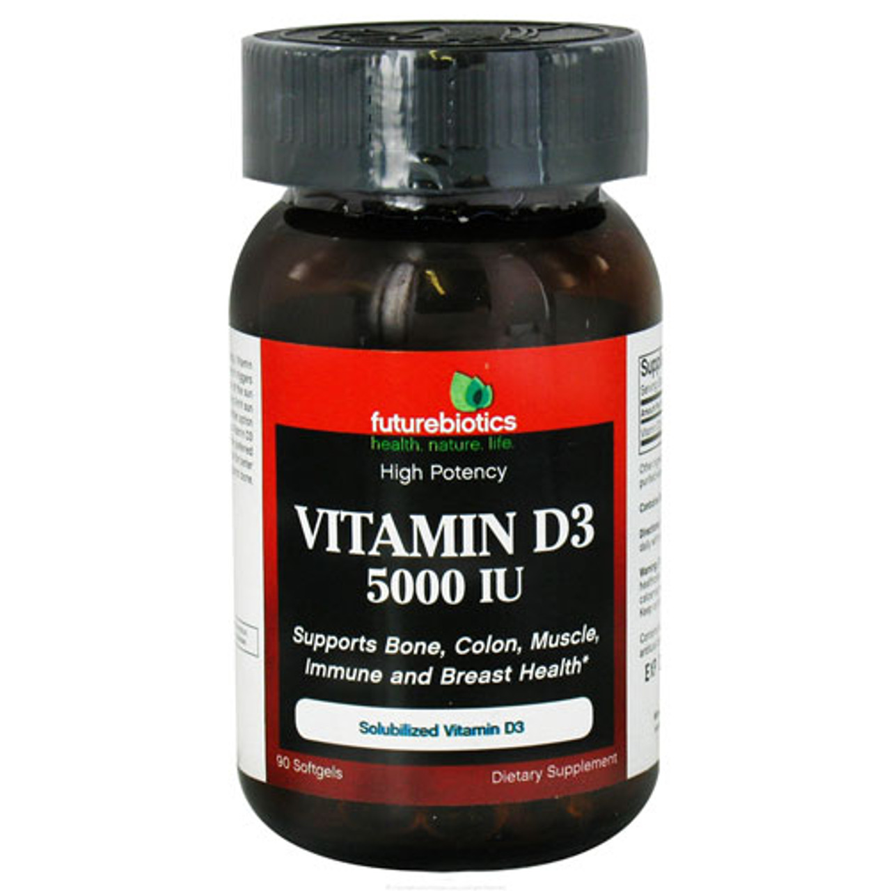 Futurebiotics Solubilized High Potency Vitamin D3 5000 Iu Softgels, 90
