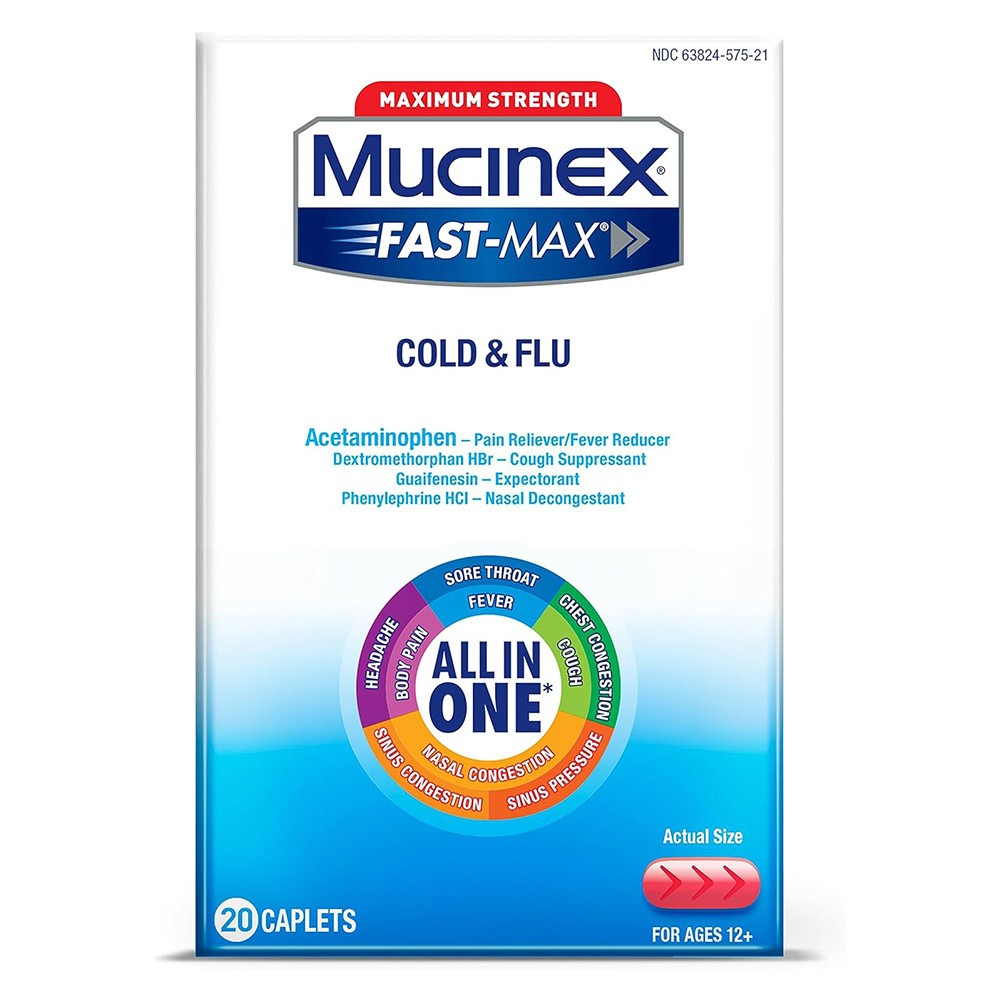 Mucinex Maximum Strength Fast-Max Adult Caplets - 20 Ea