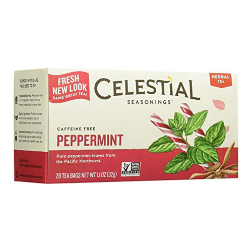 Celestial Seasonings Caffeine Free Peppermint Natural Herbal Tea 20 Bags