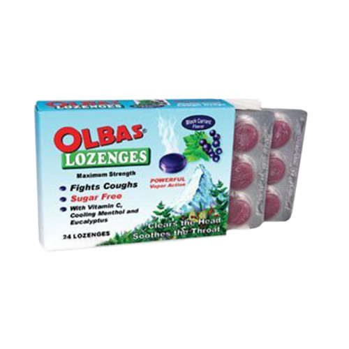 Olbas Maximum Strength Caugh Drops Black Currant Lozenges 24Ea