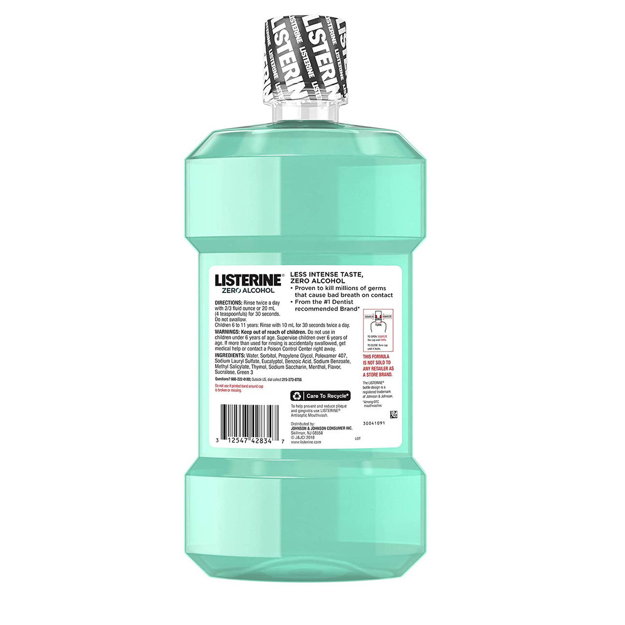 Listerine Zero Clean Mint Mouthwash, Alcohol Free, 1.5 Ltr