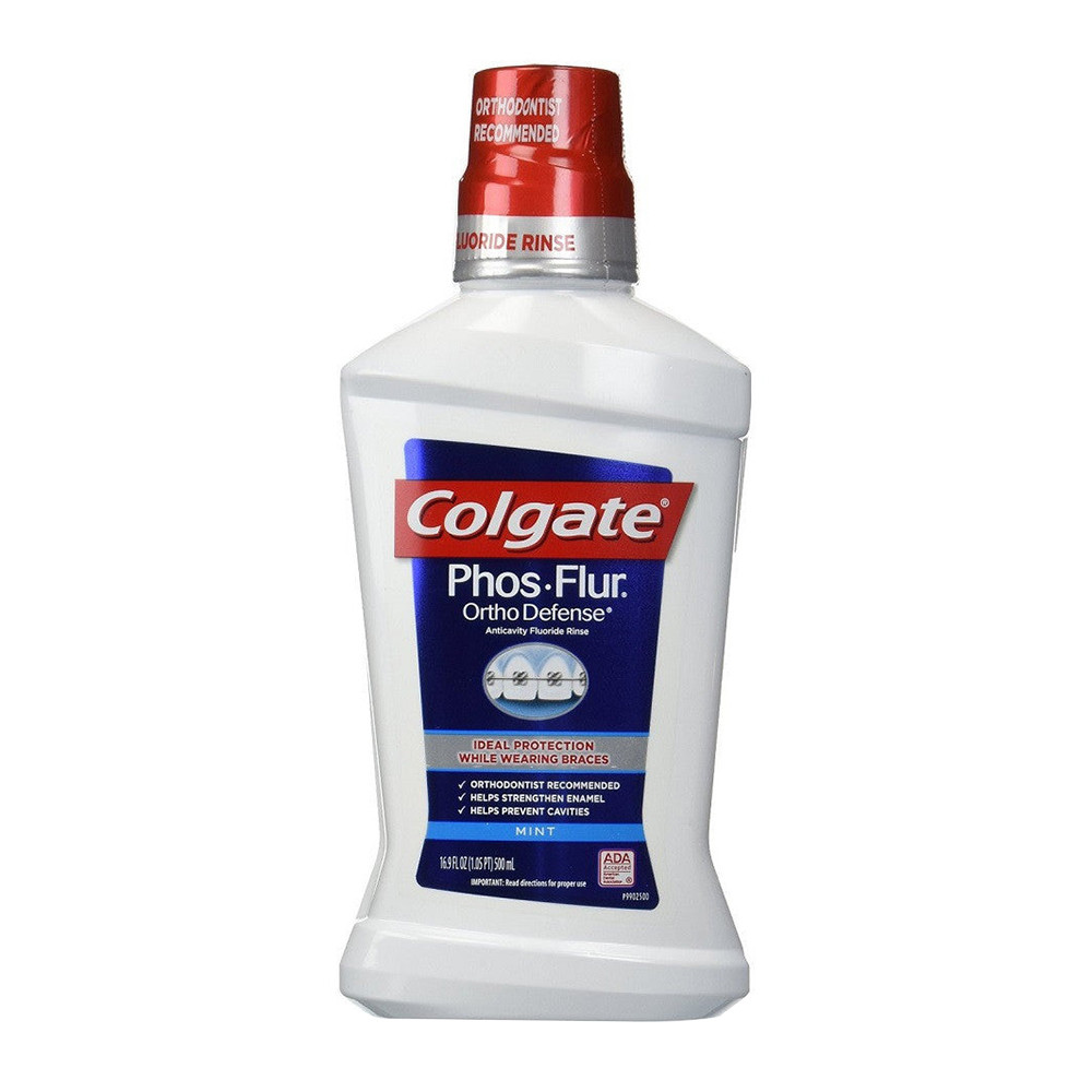 Colgate Phos Flur Ortho Defense Anti Cavity Fluoride Rinse Mint, 16.9 Oz