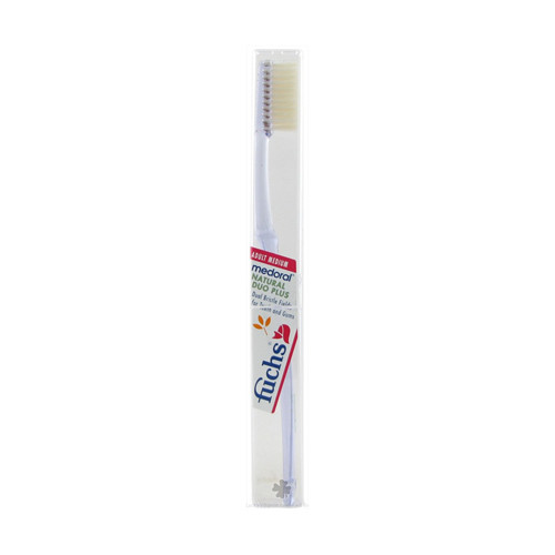 Fuchs Dual Bristle Medoral Natural Adult Medium Toothbrush 10 Ea