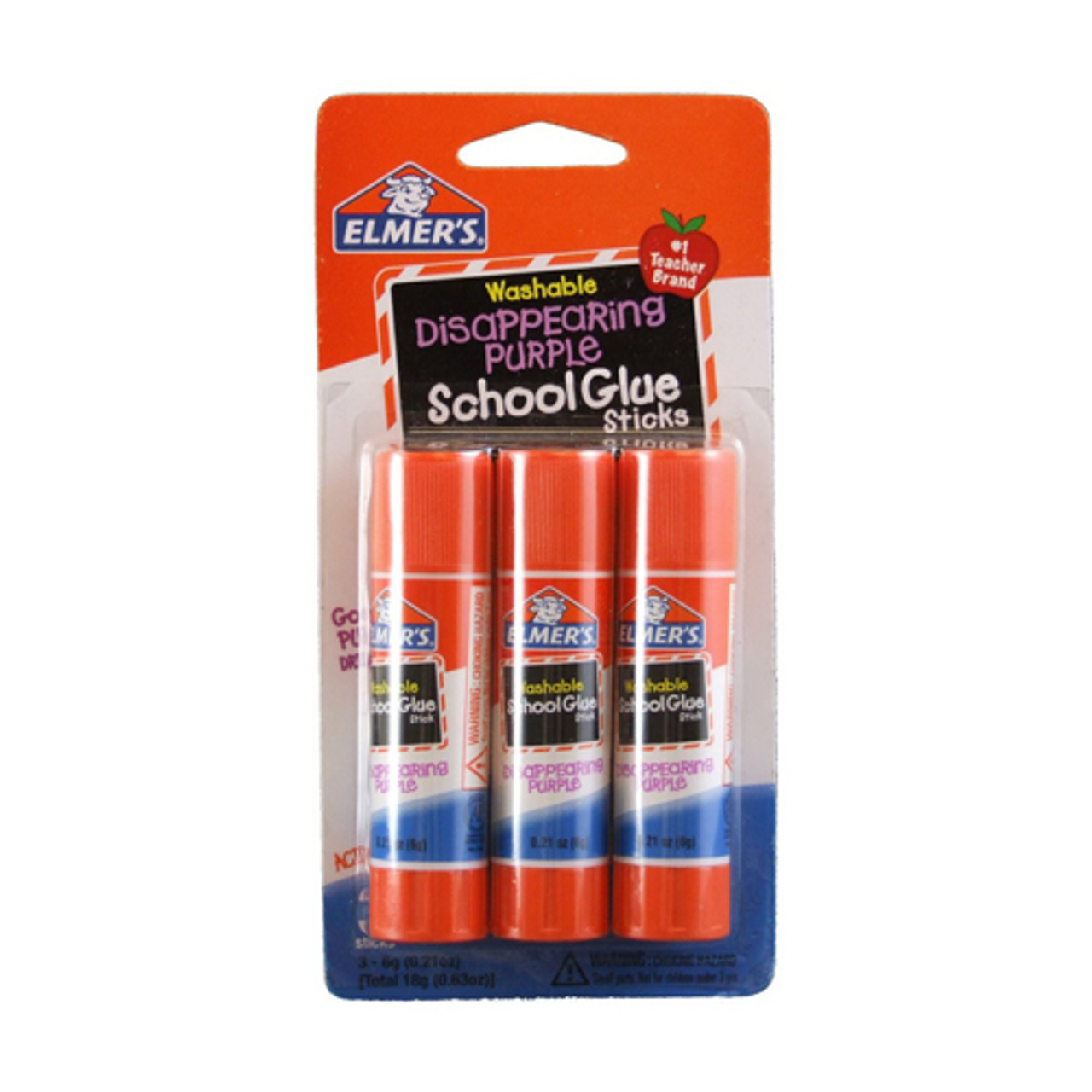 Elmers Disappearing Purple School Glue Sticks - 0.21 Oz, 3 Ea