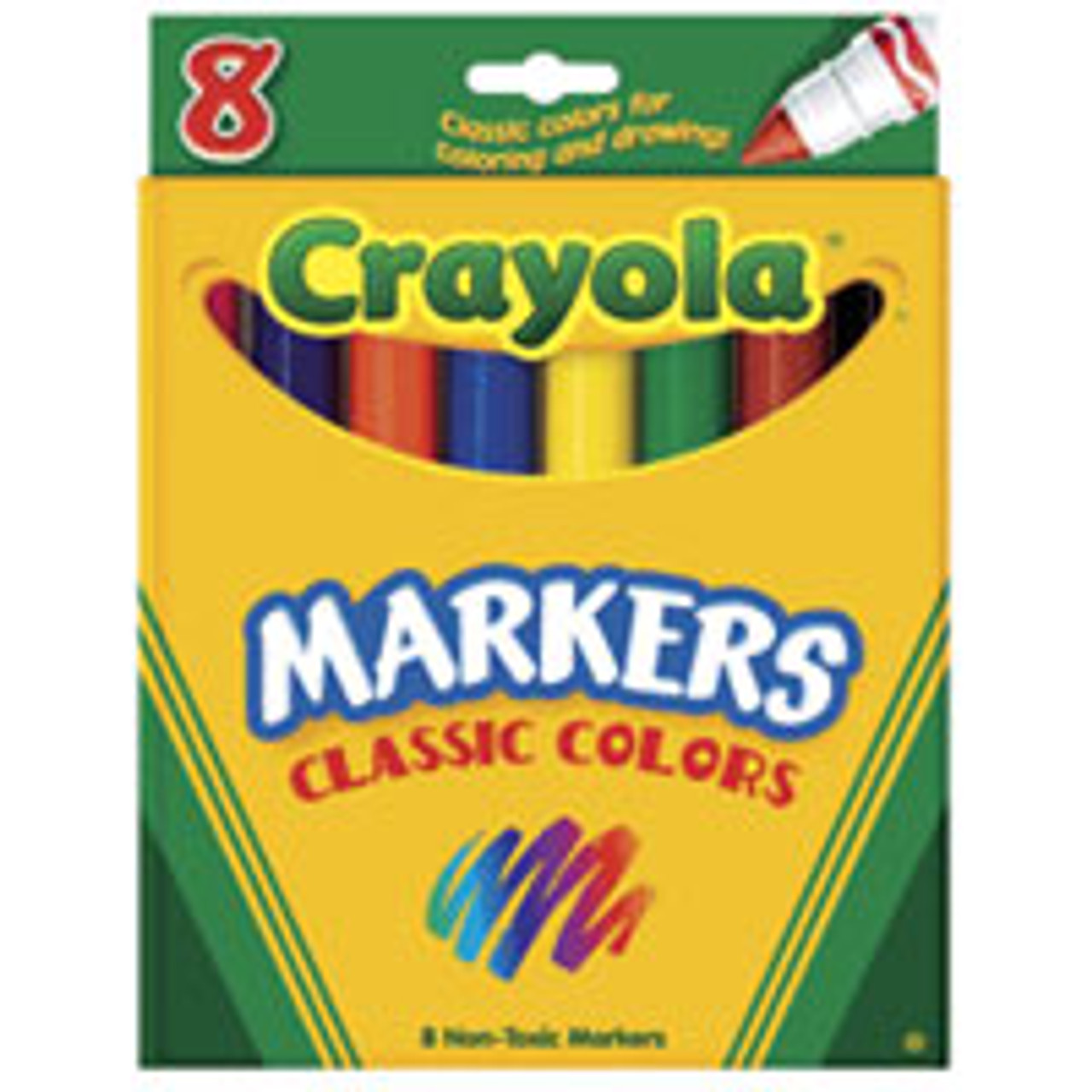 Crayola Fine Point Non-Washable Markers, Classic Colors - 8 pack