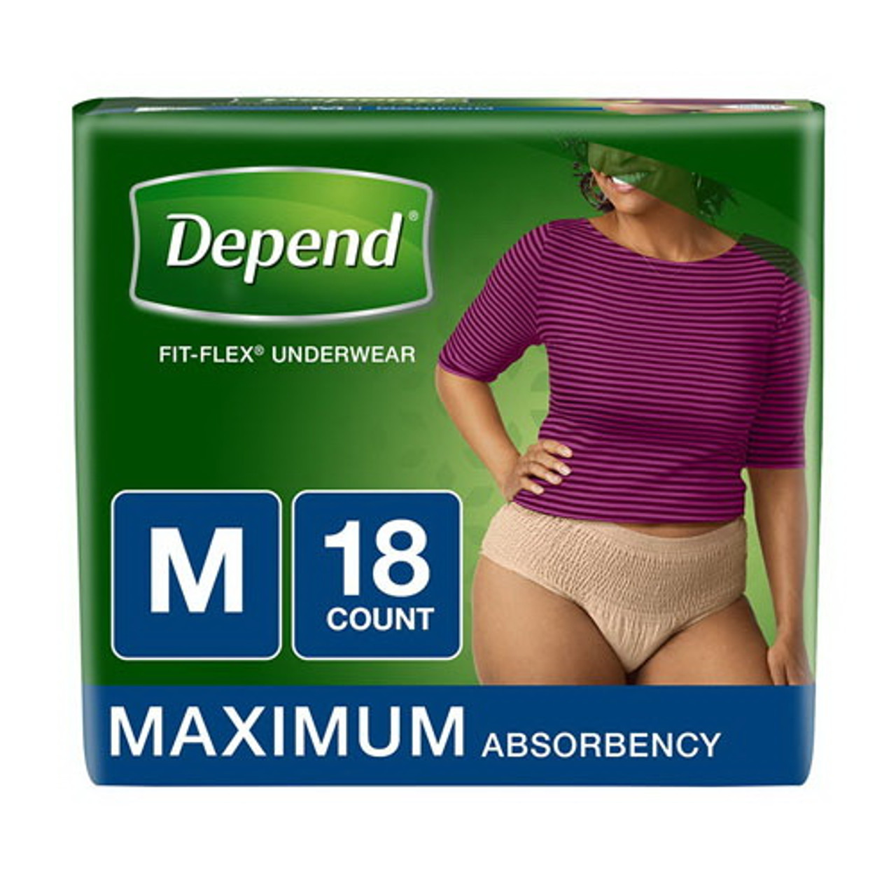 DEPEND Silhouette Incontinence UNDERWEAR for Women,MAX Absorbency (MEDIUM)  -14ct