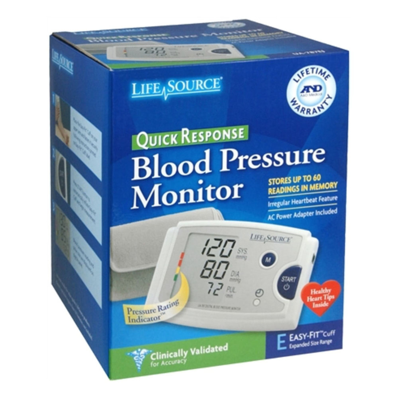 LifeSource Blood Pressure Monitor with Adapter (Adult/Large