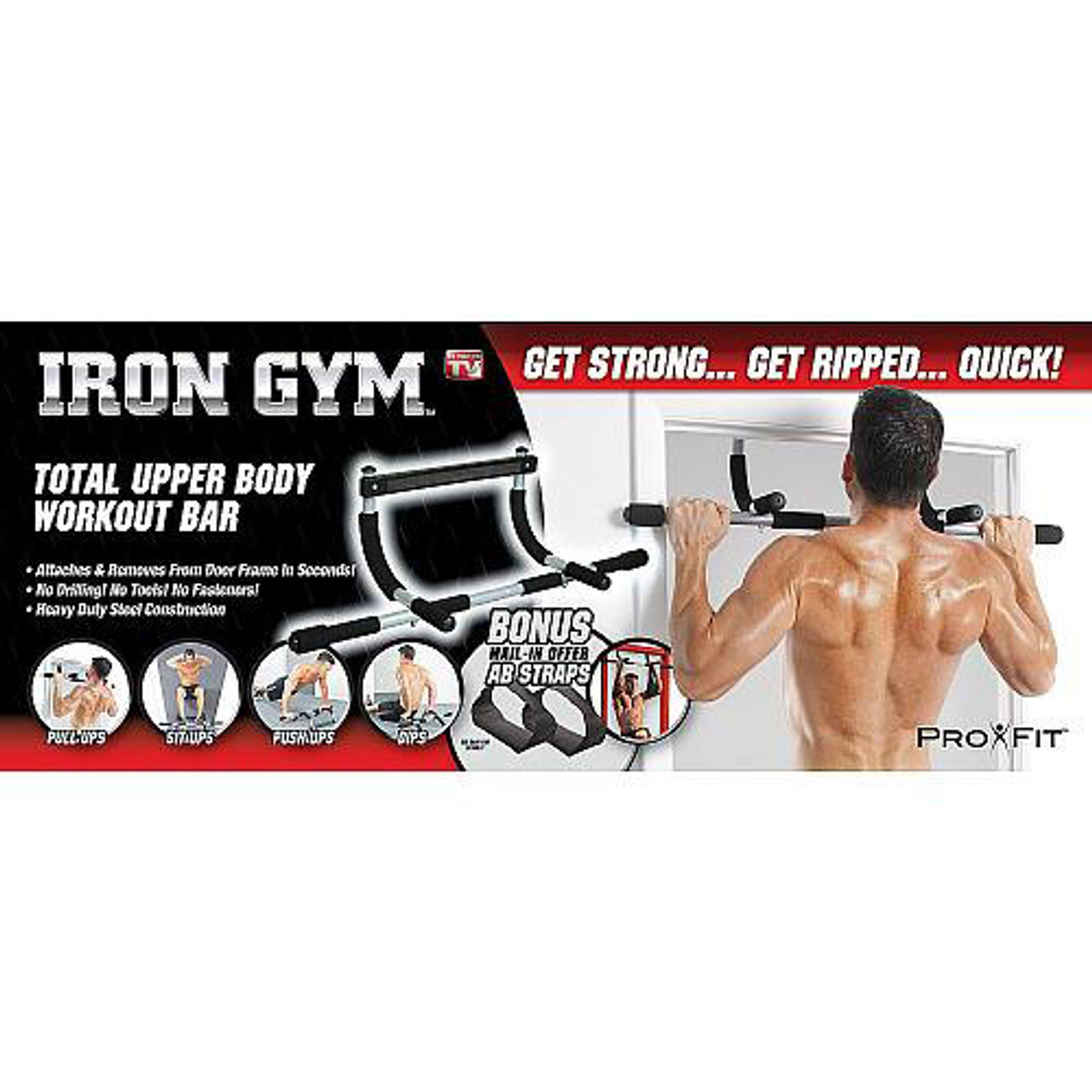 Brand New! - Iron Gym - Pro Fit pull up bar - Sit Ups Push Ups