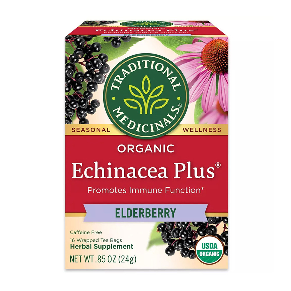 Traditional Medicinals Organic Echinacea Plus Elderberry Tea Bags - 16 Ea