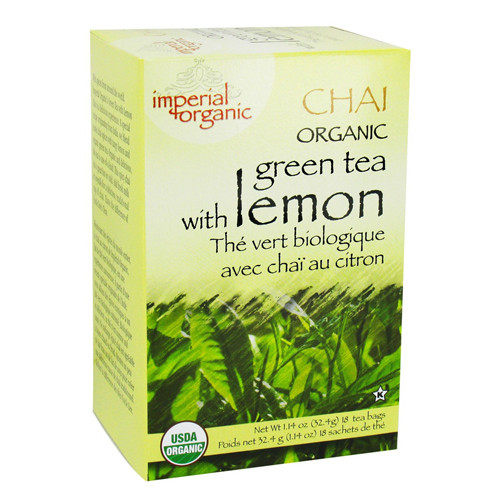 Uncle Lees Tea Imperial Organic Chai Green Tea With Lemon 18 Tea Bags