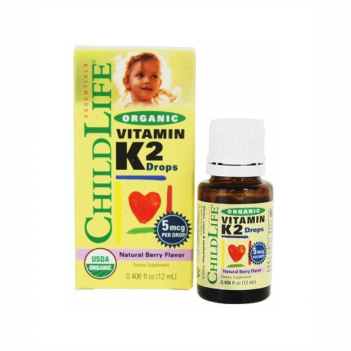 Child Life Essentials Organic Vitamin K2 Drops Natural Berry Flavor, 0.
