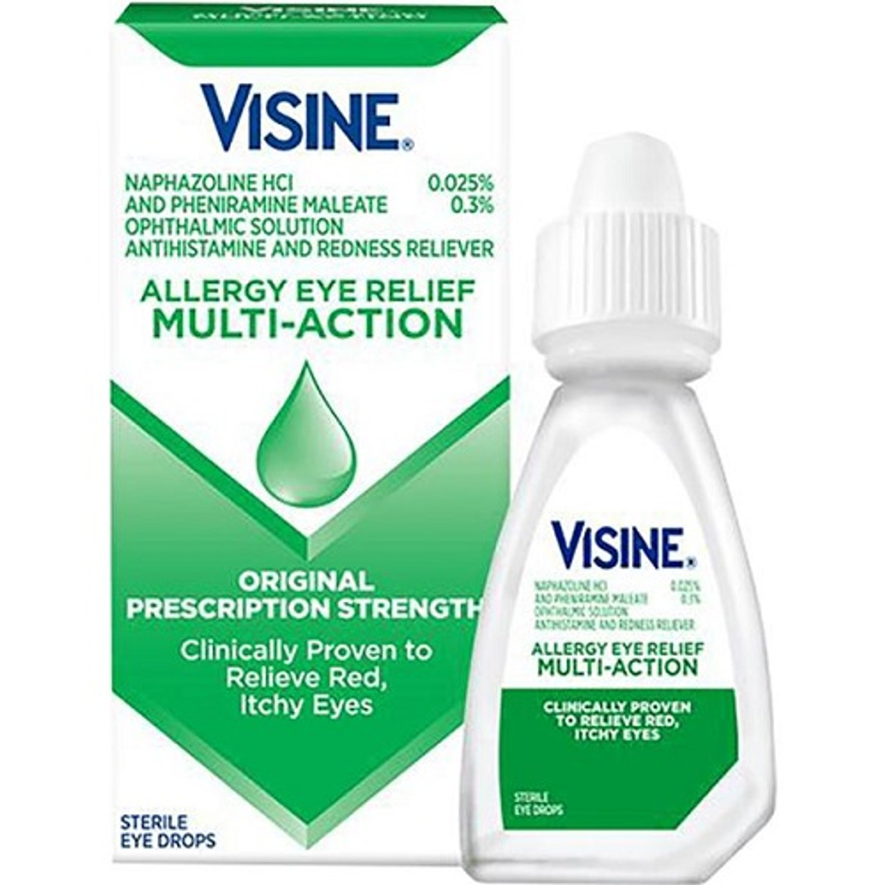 Visine Allergy Relief Multi-Action Antihistamine Eye Drops, Red, Itchy  Eyes, 0.5 Oz 