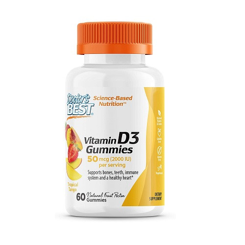 Doctors Best Vitamin D3 Gummies Tropical Tango 50 Mcg 2 000 IU Gummies