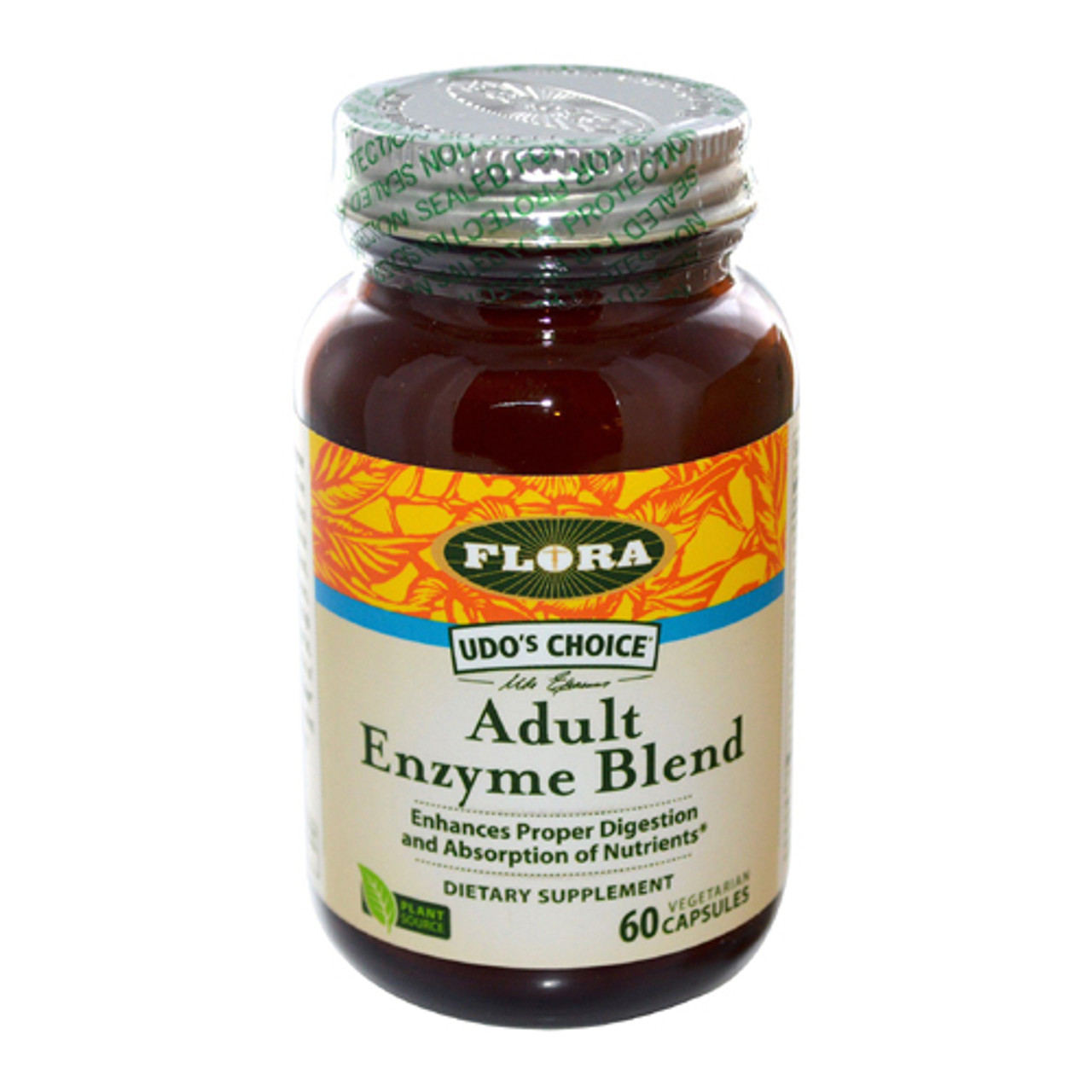 Flora Adult Enzyme Blend Vegetarian Capsules, 60 Ea