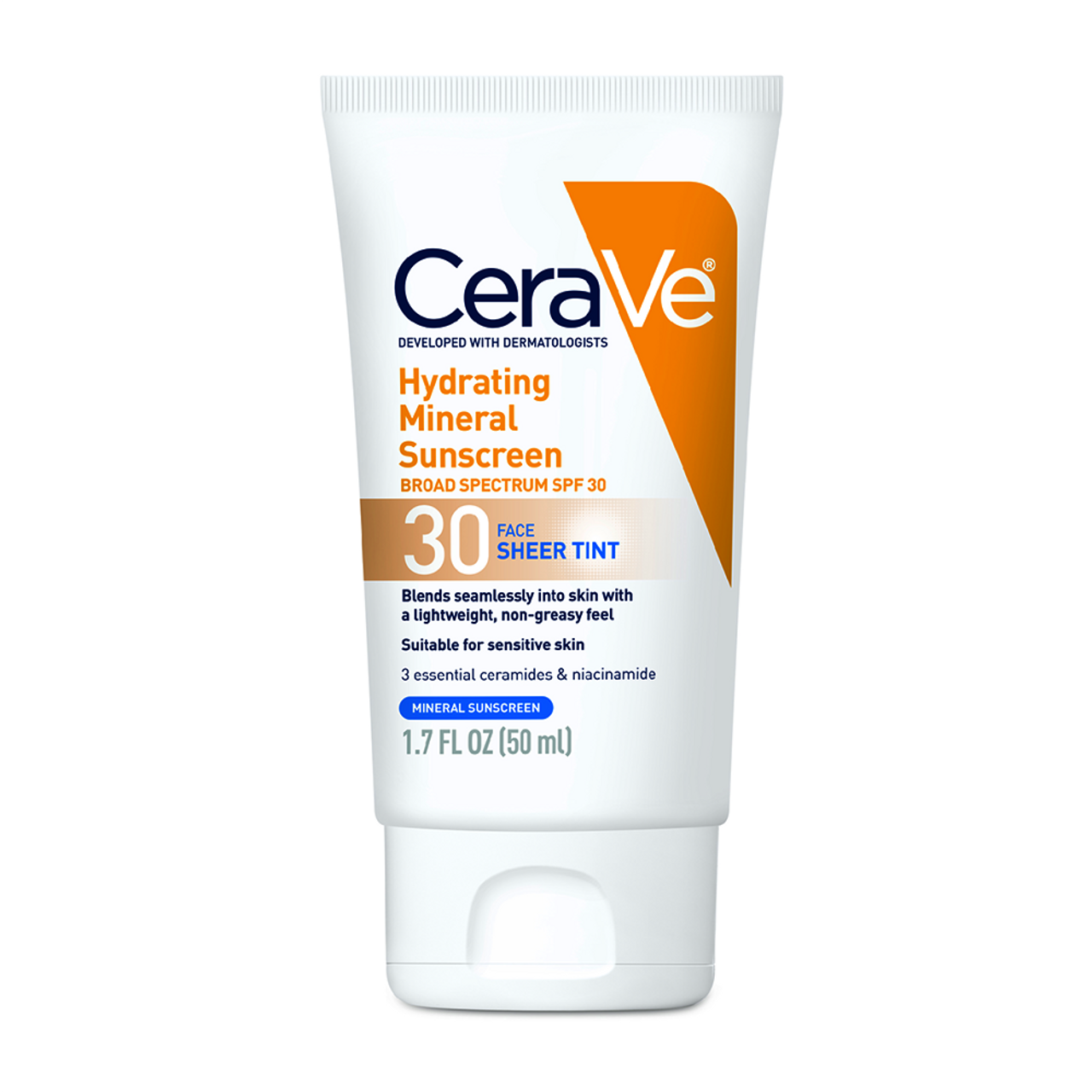 Gøre mit bedste Biprodukt legering CeraVe Tinted Face Sheer Tint Hydrating Mineral Sunscreen with Zinc Oxide,  1.7 Oz