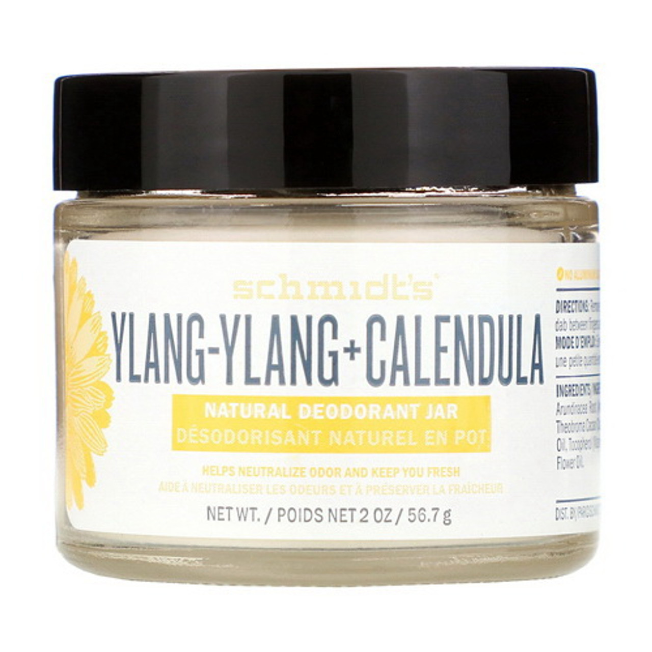 Deodorant Jar, Ylang-Ylang and Calendula, 2 oz