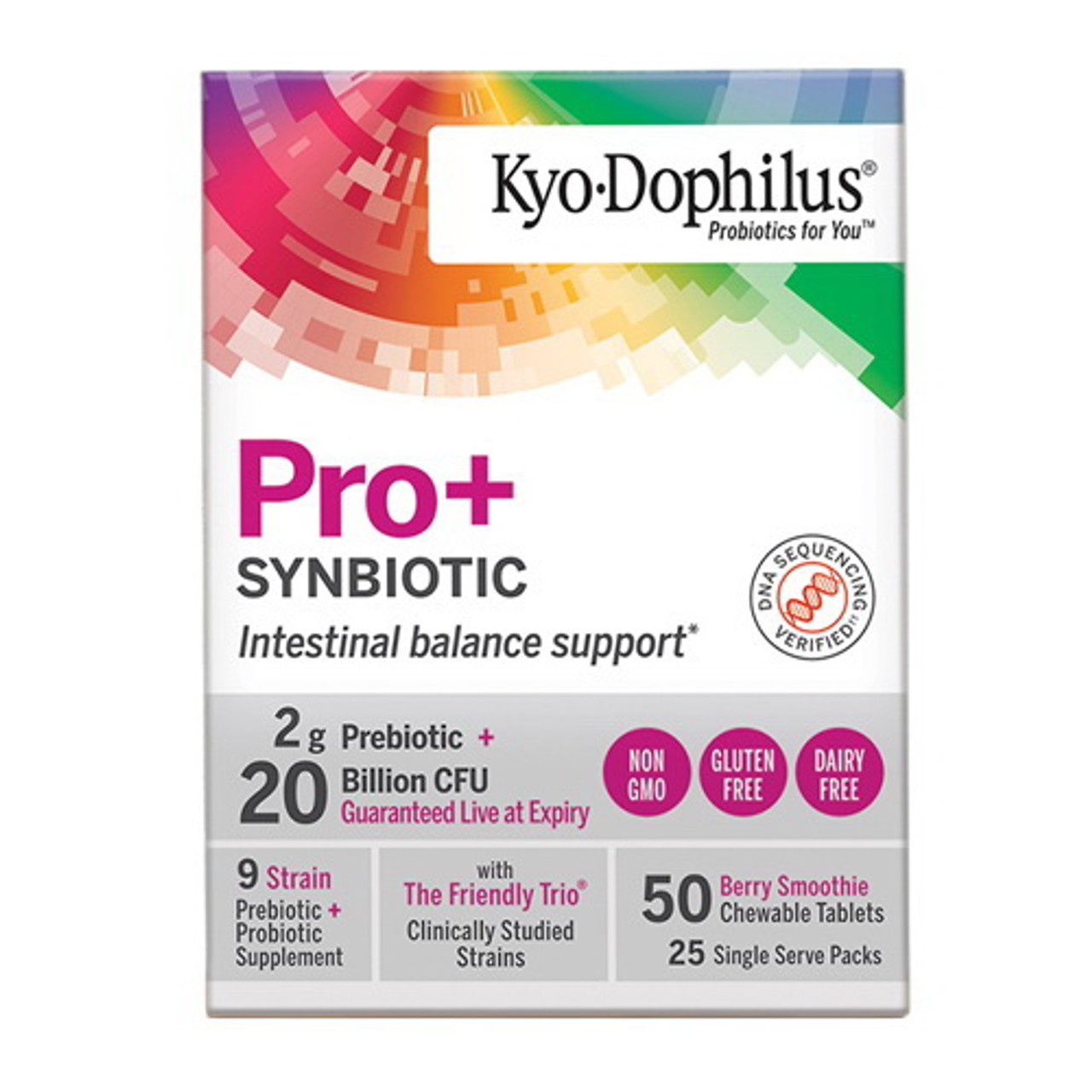 Kyo Dophilus Pro Plus Synbiotic Berry Smoothie Chewable Tablets, 50 Ea
