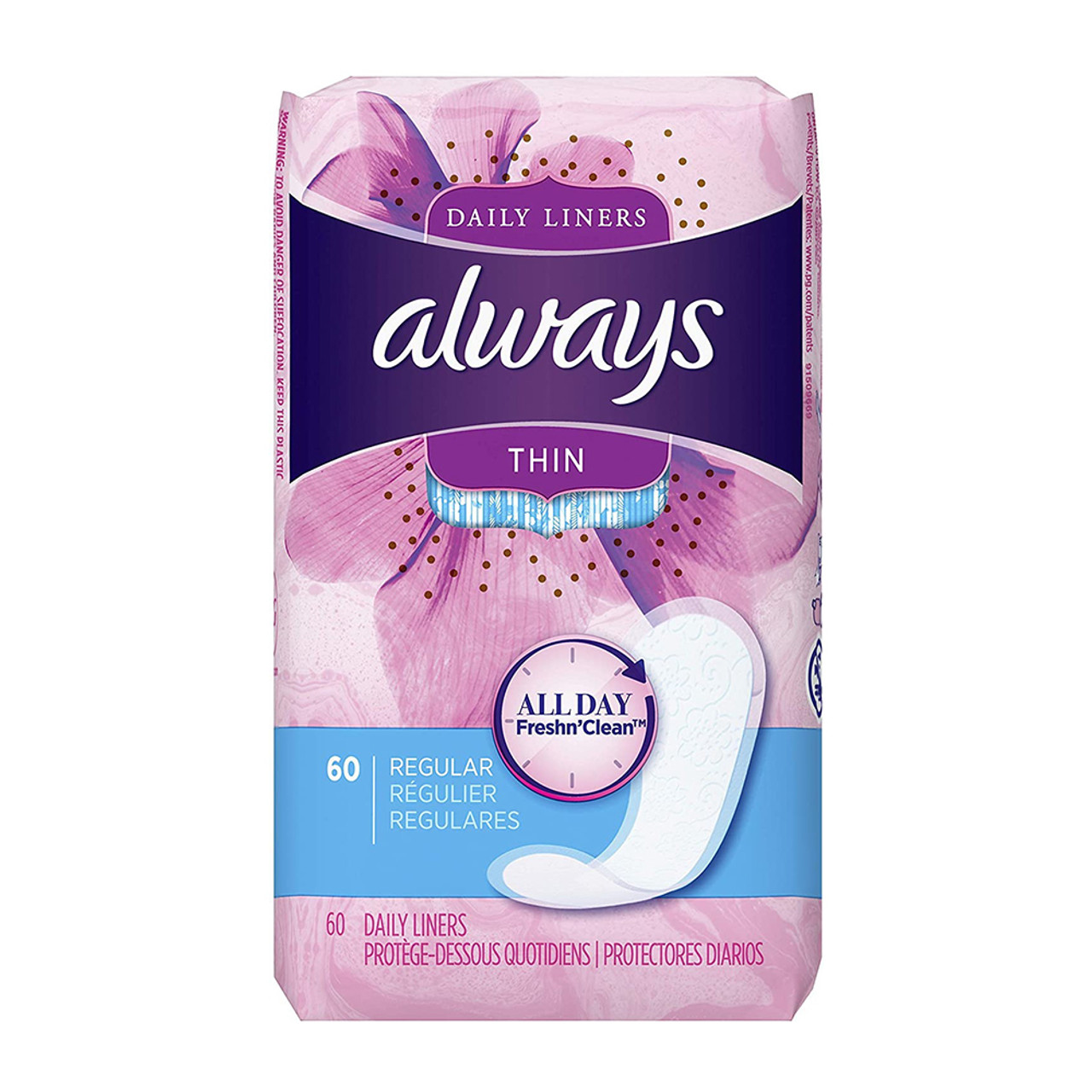 Daily Ultra Thin Incontinence Panty Liners, Very Light Flow, Long