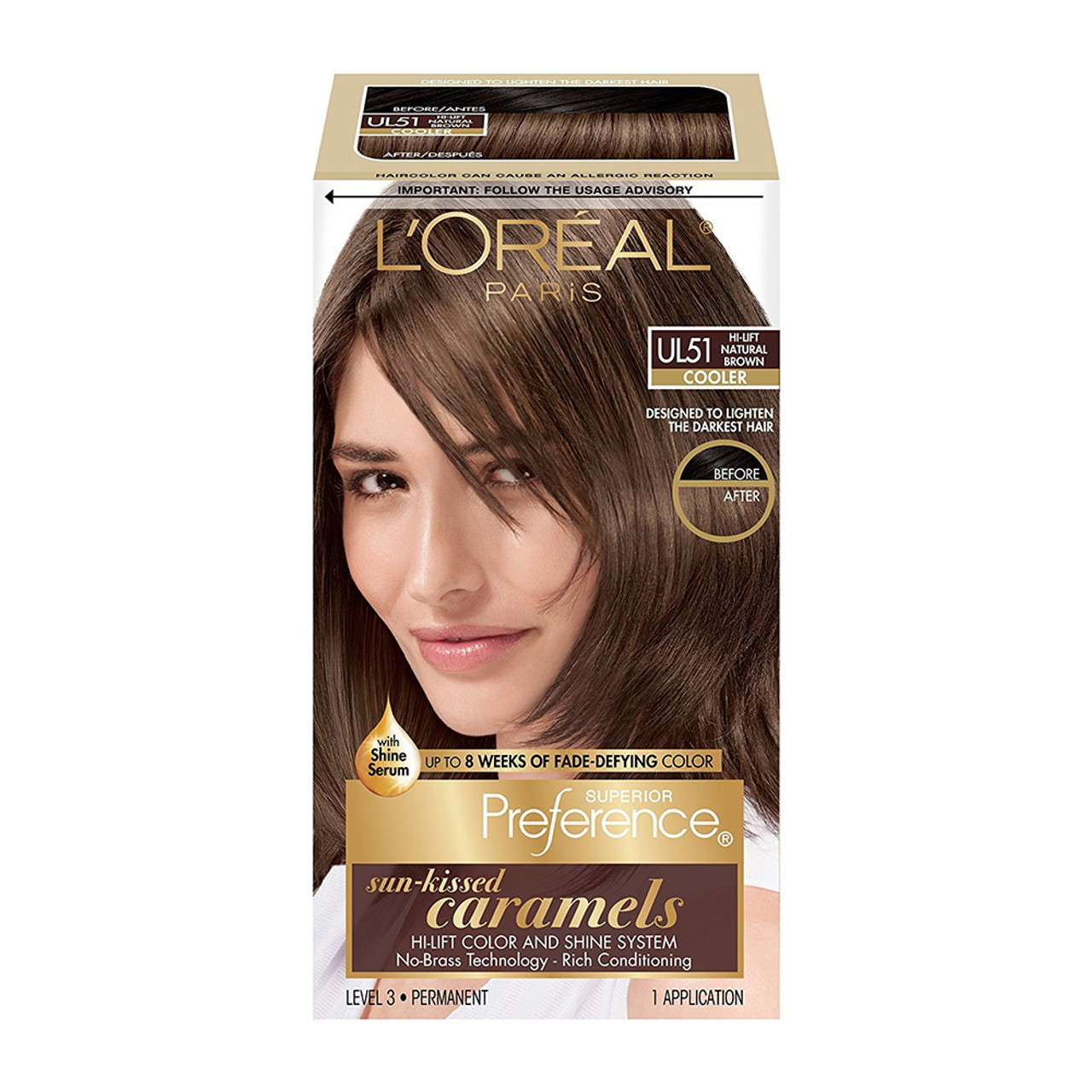 L'Oreal Paris Superior Preference UL51 Hi-Lift Natural Brown Cooler Hair  Color, 1 Ea