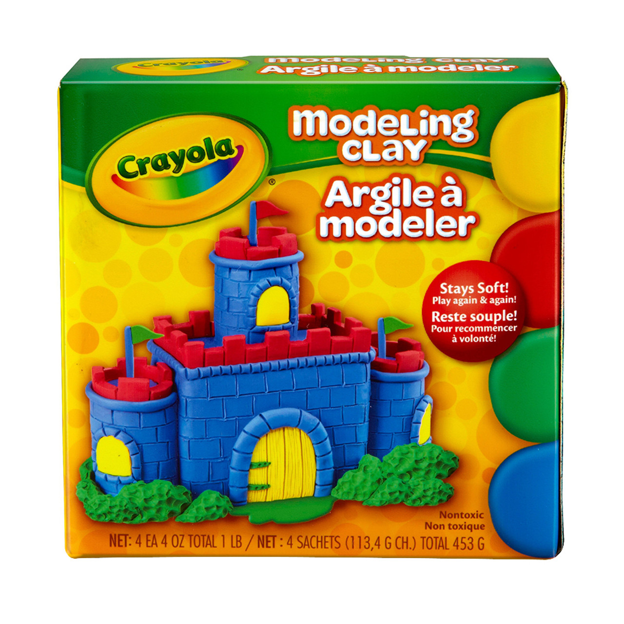  Crayola Model Magic Non-Toxic Modeling Dough Set, 3  Oz, White, Set Of 6 : Learning: Supplies